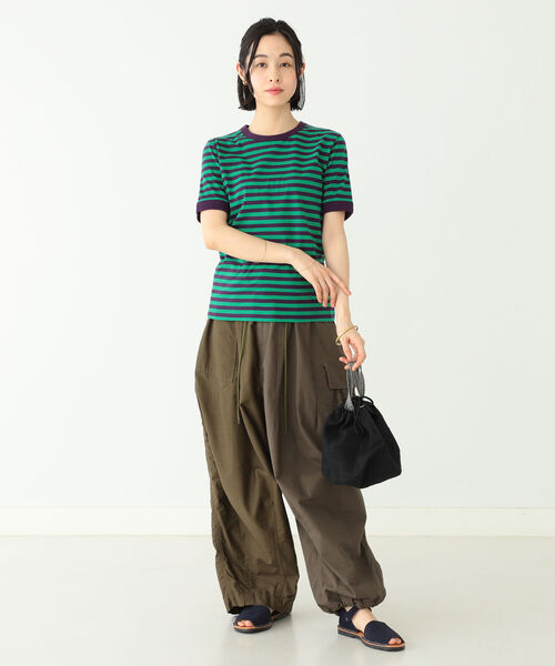 BEAMS BOY（ビームスボーイ）の「BEAMS BOY / ボーダー バインダー ショートスリーブ Tシャツ（Tシャツ/カットソー・レディース・ブラック/パープル/サックスブルー/ミント・ONE SIZE）」の14枚目の写真