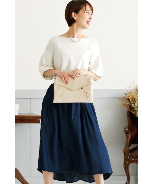 ElegChic(エレグシック)の「デニム風 フィッシュテール スカート (デニムスカート・レディース・ネイビー・4L/L/M/XXL/XL)」の5枚目の写真