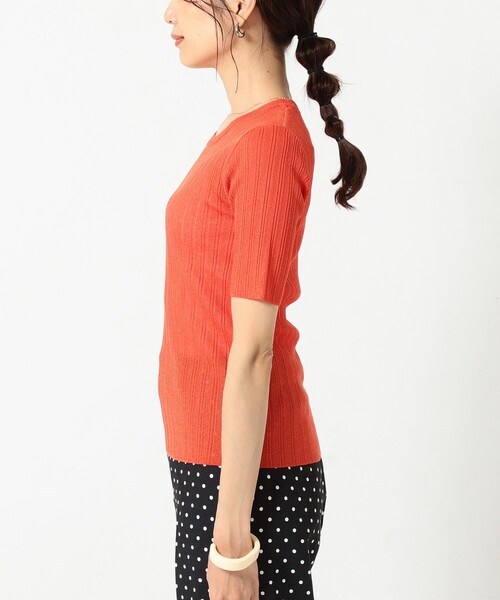 B:MING by BEAMS（ビーミングバイビームス）の「B:MING by BEAMS / シアー リブニット プルオーバー（Tシャツ/カットソー・レディース・ネイビー/オレンジ/ナチュラル・ONE SIZE）」の5枚目の写真