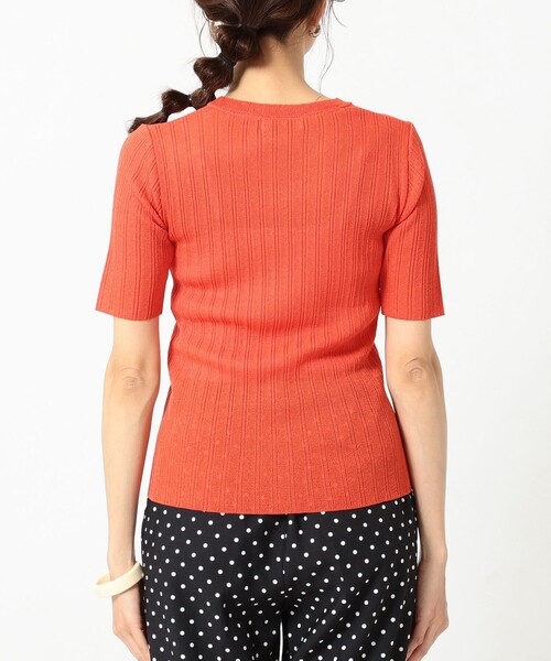 B:MING by BEAMS（ビーミングバイビームス）の「B:MING by BEAMS / シアー リブニット プルオーバー（Tシャツ/カットソー・レディース・ネイビー/オレンジ/ナチュラル・ONE SIZE）」の6枚目の写真