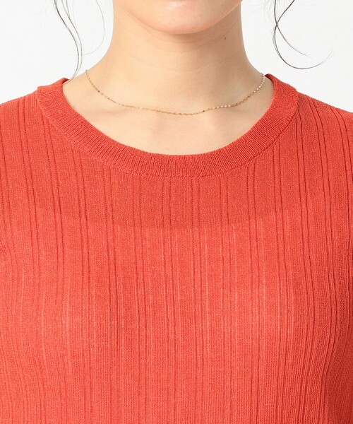 B:MING by BEAMS（ビーミングバイビームス）の「B:MING by BEAMS / シアー リブニット プルオーバー（Tシャツ/カットソー・レディース・ネイビー/オレンジ/ナチュラル・ONE SIZE）」の7枚目の写真
