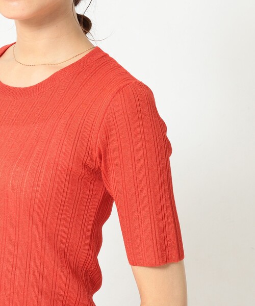 B:MING by BEAMS（ビーミングバイビームス）の「B:MING by BEAMS / シアー リブニット プルオーバー（Tシャツ/カットソー・レディース・ネイビー/オレンジ/ナチュラル・ONE SIZE）」の8枚目の写真