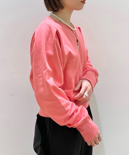 CIAOPANIC（チャオパニック）の「タックショートスウェット/ショート丈（スウェット・レディース・オフホワイト/杢グレー/ピンク・FREE）」の13枚目の写真