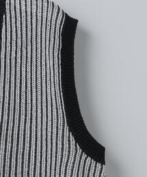 6（ロク）の「＜6(ROKU)＞COTTON STRIPE VEST/ベスト（ベスト