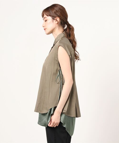 RITO(リト)の「RITO レイヤードスリーブレスシャツ(シャツ/ブラウス・レディース・カーキブラウン・38/36)」の3枚目の写真