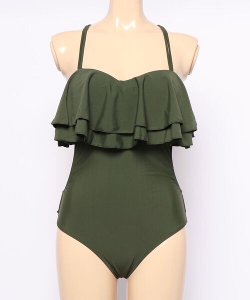 セール】フリル付きモノキニ ワンピース水着（水着）｜Lace