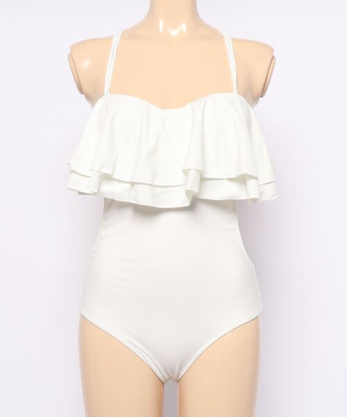 セール】フリル付きモノキニ ワンピース水着（水着）｜Lace