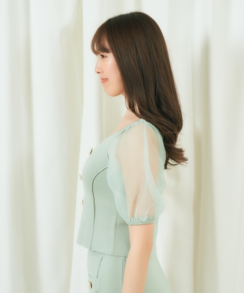 MIIA（ミーア）の「パールボタン付ニット（ニット/セーター・レディース・ブラック/ベージュ/グリーン・FREE）」の12枚目の写真