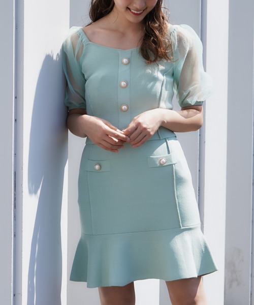 MIIA（ミーア）の「パールボタン付ニット（ニット/セーター・レディース・ブラック/ベージュ/グリーン・FREE）」の21枚目の写真