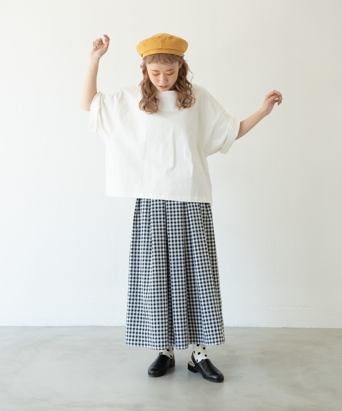 MERLOT（メルロー）の「ヘビーウェイトワイドT（Tシャツ/カットソー・レディース・ホワイト/ブラック/ベージュ/レッド/ネイビー・FREE）」の6枚目の写真