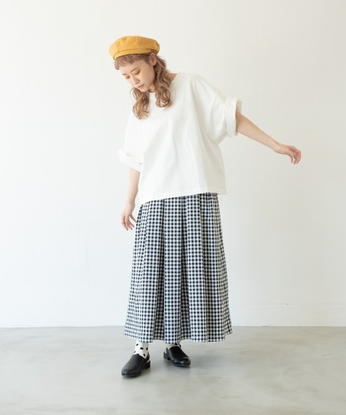 MERLOT（メルロー）の「ヘビーウェイトワイドT（Tシャツ/カットソー・レディース・ホワイト/ブラック/ベージュ/レッド/ネイビー・FREE）」の8枚目の写真