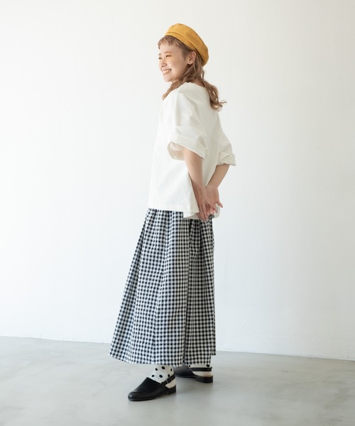 MERLOT（メルロー）の「ヘビーウェイトワイドT（Tシャツ/カットソー・レディース・ホワイト/ブラック/ベージュ/レッド/ネイビー・FREE）」の11枚目の写真