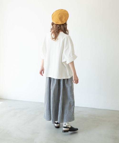 MERLOT（メルロー）の「ヘビーウェイトワイドT（Tシャツ/カットソー・レディース・ホワイト/ブラック/ベージュ/レッド/ネイビー・FREE）」の12枚目の写真