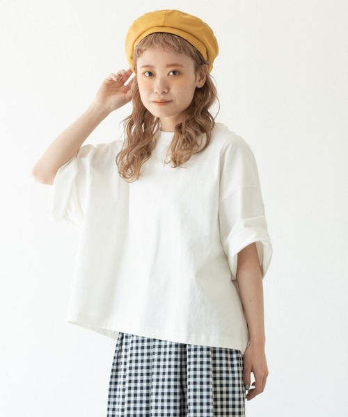 MERLOT（メルロー）の「ヘビーウェイトワイドT（Tシャツ/カットソー・レディース・ホワイト/ブラック/ベージュ/レッド/ネイビー・FREE）」の15枚目の写真