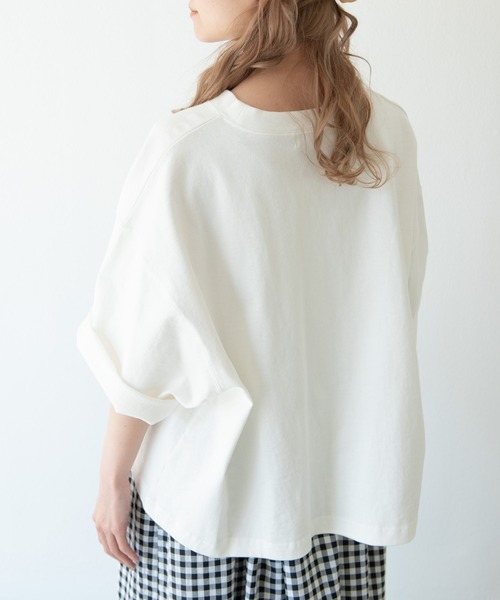 MERLOT（メルロー）の「ヘビーウェイトワイドT（Tシャツ/カットソー・レディース・ホワイト/ブラック/ベージュ/レッド/ネイビー・FREE）」の20枚目の写真