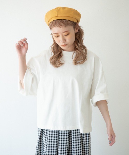 MERLOT（メルロー）の「ヘビーウェイトワイドT（Tシャツ/カットソー・レディース・ホワイト/ブラック/ベージュ/レッド/ネイビー・FREE）」の16枚目の写真