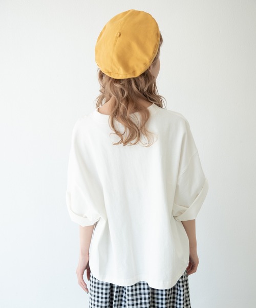 MERLOT（メルロー）の「ヘビーウェイトワイドT（Tシャツ/カットソー・レディース・ホワイト/ブラック/ベージュ/レッド/ネイビー・FREE）」の18枚目の写真