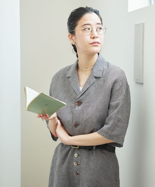 fig Ｌondon（フィグロンドン）の「△uncle LINEN　ＳＨ-ＪＫ（シャツ/ブラウス・レディース・ブラック/ベージュ/サックスブルー/オレンジ・FREE）」の3枚目の写真