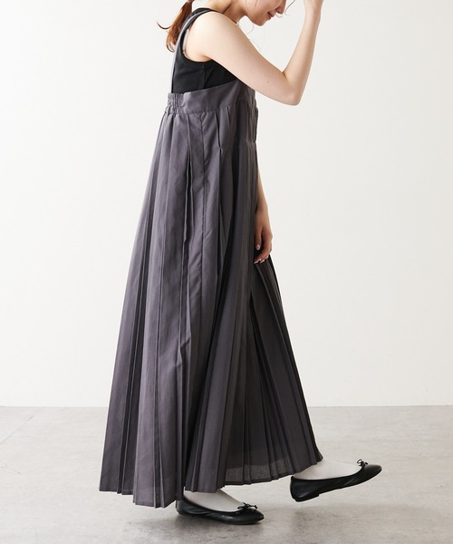 PUAL CE CIN（ピュアルセシン）の「親子プリーツ吊りワンピース（ワンピース・レディース・チャコールグレー/アイボリー・FREE）」の21枚目の写真