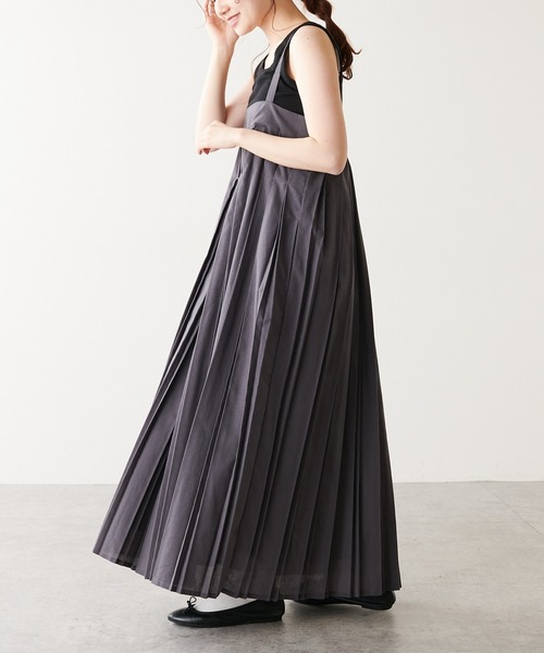 PUAL CE CIN（ピュアルセシン）の「親子プリーツ吊りワンピース（ワンピース・レディース・チャコールグレー/アイボリー・FREE）」の18枚目の写真