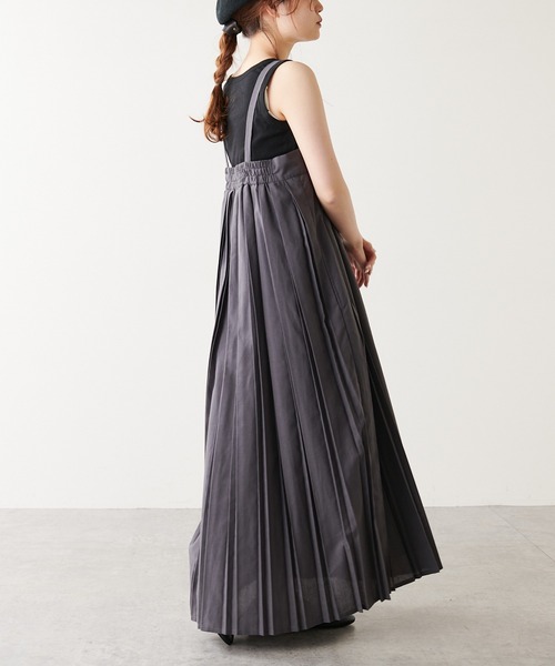 PUAL CE CIN（ピュアルセシン）の「親子プリーツ吊りワンピース（ワンピース・レディース・チャコールグレー/アイボリー・FREE）」の22枚目の写真