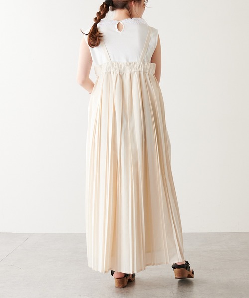 PUAL CE CIN（ピュアルセシン）の「親子プリーツ吊りワンピース（ワンピース・レディース・チャコールグレー/アイボリー・FREE）」の14枚目の写真