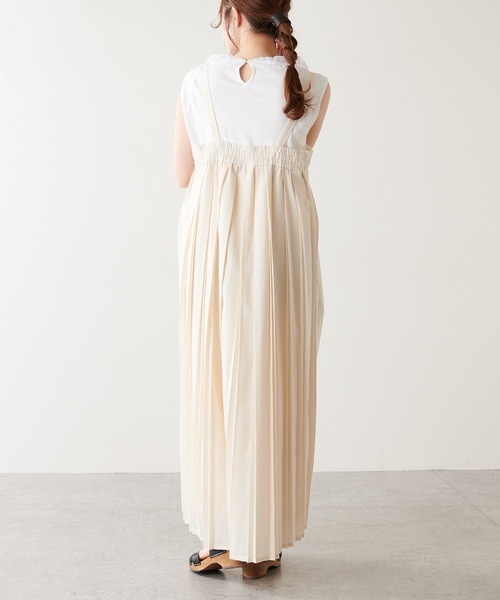 PUAL CE CIN（ピュアルセシン）の「親子プリーツ吊りワンピース（ワンピース・レディース・チャコールグレー/アイボリー・FREE）」の13枚目の写真