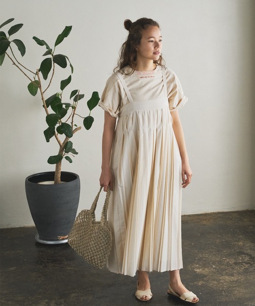 PUAL CE CIN（ピュアルセシン）の「親子プリーツ吊りワンピース（ワンピース・レディース・チャコールグレー/アイボリー・FREE）」の8枚目の写真