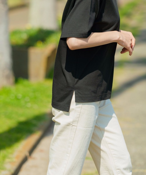 LB/S （エルビーエス）の「汗染み防止加工　二段ロゴ　前後差　サイドスリット　プリントＴシャツ（Tシャツ/カットソー・レディース・ホワイト/ブラック/ダークパープル・MEDIUM/LARGE）」の17枚目の写真
