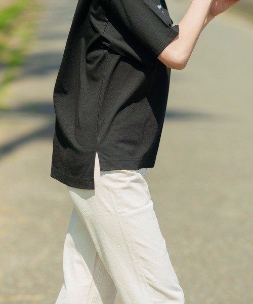LB/S （エルビーエス）の「汗染み防止加工　二段ロゴ　前後差　サイドスリット　プリントＴシャツ（Tシャツ/カットソー・レディース・ホワイト/ブラック/ダークパープル・MEDIUM/LARGE）」の16枚目の写真