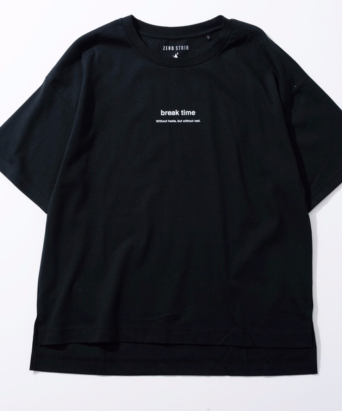 LB/S （エルビーエス）の「汗染み防止加工　二段ロゴ　前後差　サイドスリット　プリントＴシャツ（Tシャツ/カットソー・レディース・ホワイト/ブラック/ダークパープル・MEDIUM/LARGE）」の8枚目の写真