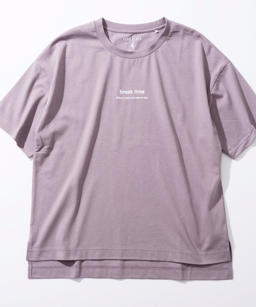 LB/S （エルビーエス）の「汗染み防止加工　二段ロゴ　前後差　サイドスリット　プリントＴシャツ（Tシャツ/カットソー・レディース・ホワイト/ブラック/ダークパープル・MEDIUM/LARGE）」の7枚目の写真