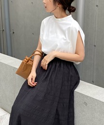 CAPRICIEUX LE'MAGE | 二の腕スッキリノースリーブTシャツ(Tシャツ/カットソー)