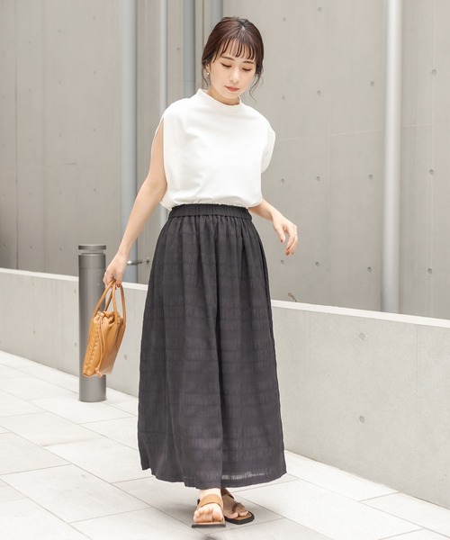 CAPRICIEUX LE'MAGE（カプリシューレマージュ）の「二の腕スッキリノースリーブTシャツ（Tシャツ/カットソー・レディース・ホワイト/ブラック/ベージュ・FREE）」の11枚目の写真