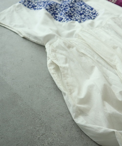 CRAFT STANDARD BOUTIQUE（クラフトスタンダードブティック）の「フレンチスリーブ刺繍ワンピース　＊◇（ワンピース・レディース・オフホワイト/チャコールグレー/パープル・FREE）」の5枚目の写真