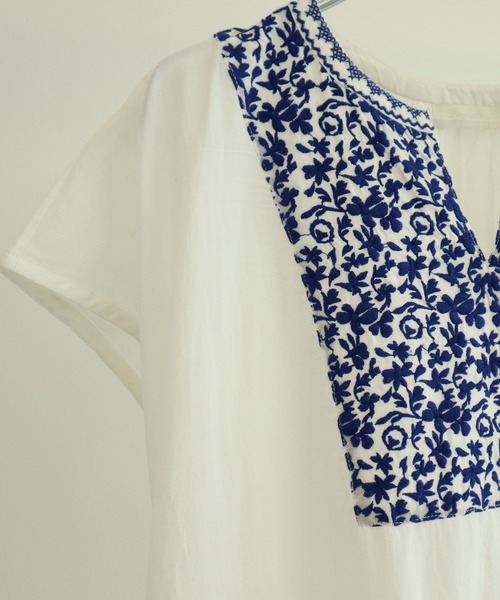 CRAFT STANDARD BOUTIQUE（クラフトスタンダードブティック）の「フレンチスリーブ刺繍ワンピース　＊◇（ワンピース・レディース・オフホワイト/チャコールグレー/パープル・FREE）」の10枚目の写真