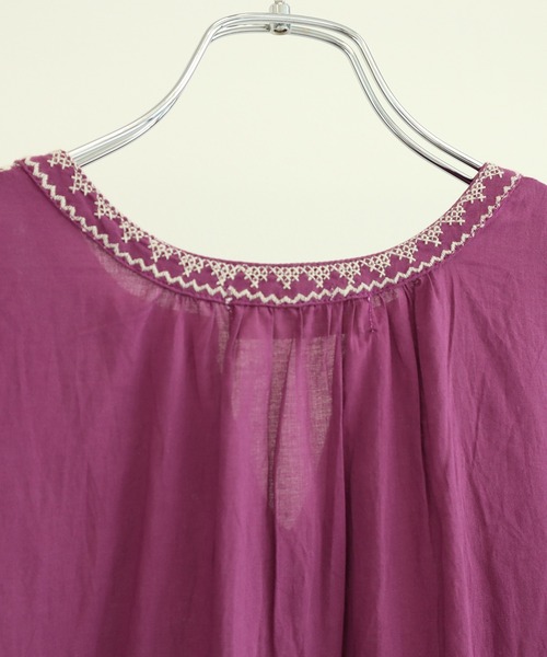 CRAFT STANDARD BOUTIQUE（クラフトスタンダードブティック）の「フレンチスリーブ刺繍ワンピース　＊◇（ワンピース・レディース・オフホワイト/チャコールグレー/パープル・FREE）」の11枚目の写真