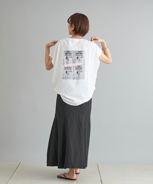 DouDou（ドゥドゥ）の「コラージュphoto T（Tシャツ/カットソー・レディース・ホワイト/チャコールグレー/ブラウン・FREE）」の5枚目の写真