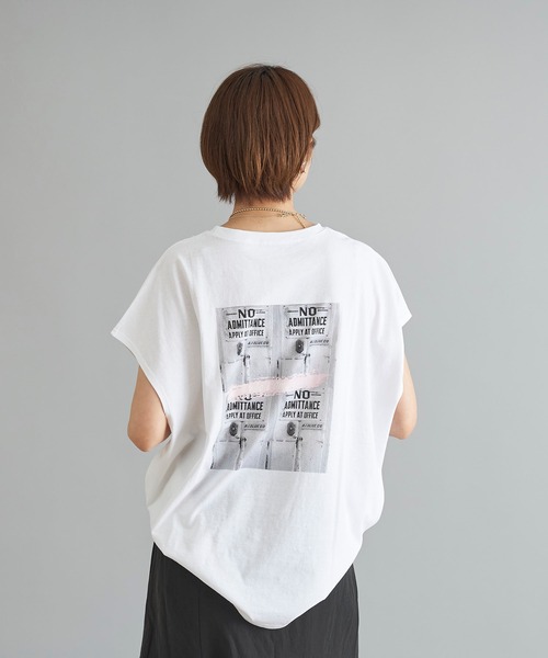 DouDou（ドゥドゥ）の「コラージュphoto T（Tシャツ/カットソー・レディース・ホワイト/チャコールグレー/ブラウン・FREE）」の12枚目の写真