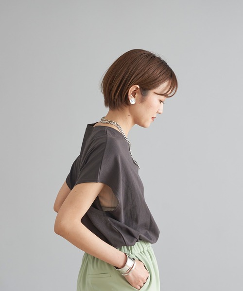 DouDou（ドゥドゥ）の「コラージュphoto T（Tシャツ/カットソー・レディース・ホワイト/チャコールグレー/ブラウン・FREE）」の20枚目の写真