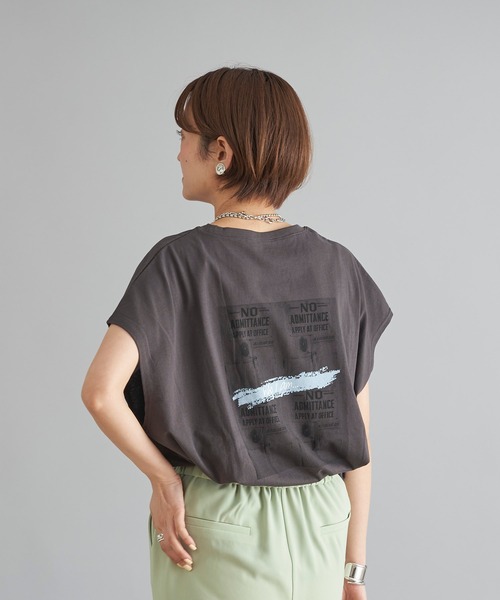 DouDou（ドゥドゥ）の「コラージュphoto T（Tシャツ/カットソー・レディース・ホワイト/チャコールグレー/ブラウン・FREE）」の21枚目の写真