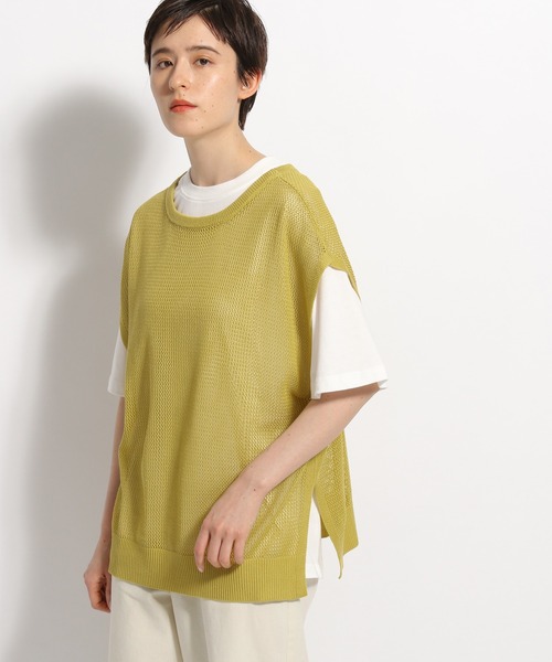 niko and...（ニコアンド）の「洗えるカットソー付き2WAYロゴメッシュベスト（ベスト・レディース・ライトグレー/ブラック/イエロー・MEDIUM/LARGE）」の6枚目の写真