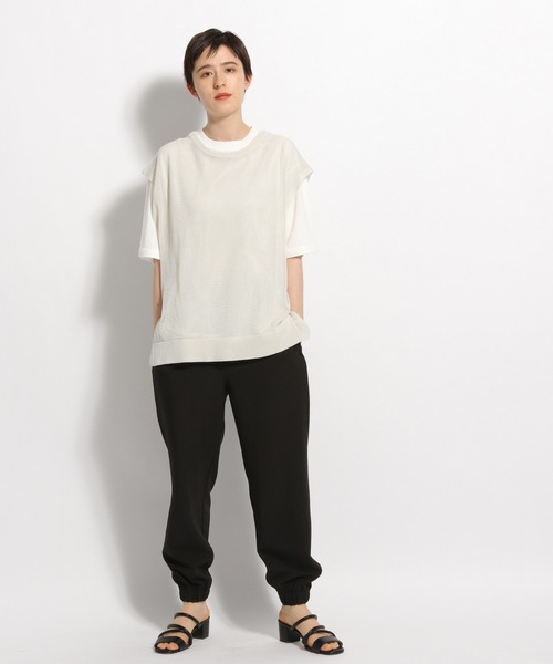 niko and...（ニコアンド）の「洗えるカットソー付き2WAYロゴメッシュベスト（ベスト・レディース・ライトグレー/ブラック/イエロー・MEDIUM/LARGE）」の8枚目の写真