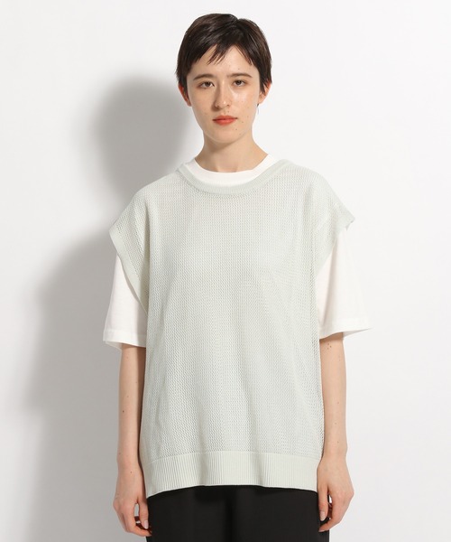 niko and...（ニコアンド）の「洗えるカットソー付き2WAYロゴメッシュベスト（ベスト・レディース・ライトグレー/ブラック/イエロー・MEDIUM/LARGE）」の13枚目の写真