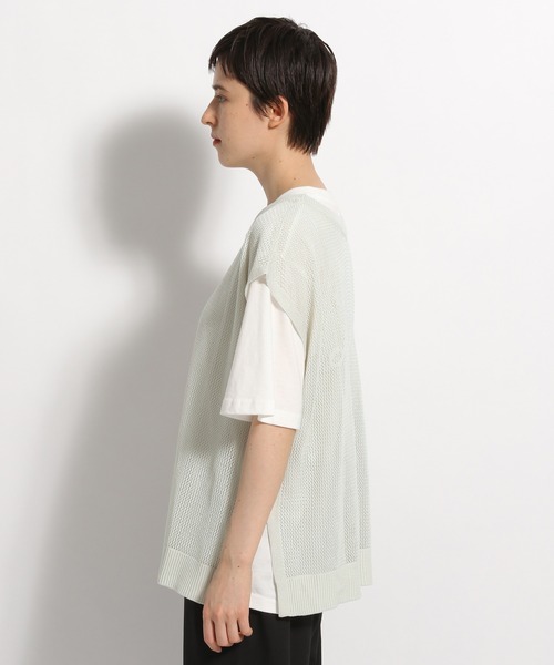 niko and...（ニコアンド）の「洗えるカットソー付き2WAYロゴメッシュベスト（ベスト・レディース・ライトグレー/ブラック/イエロー・MEDIUM/LARGE）」の14枚目の写真