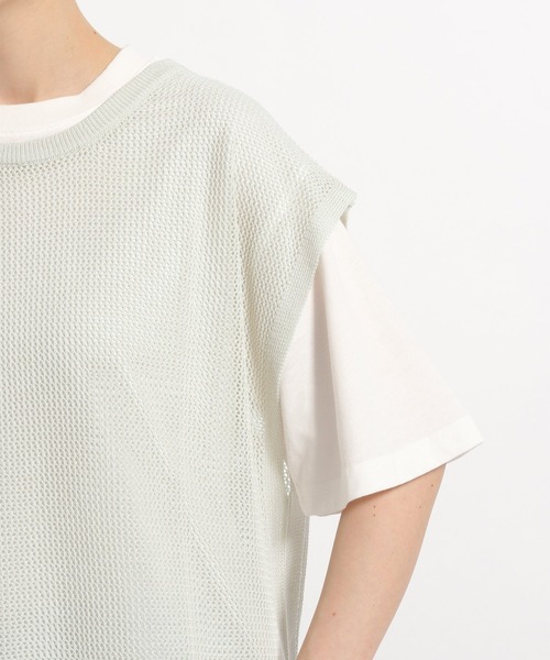 niko and...（ニコアンド）の「洗えるカットソー付き2WAYロゴメッシュベスト（ベスト・レディース・ライトグレー/ブラック/イエロー・MEDIUM/LARGE）」の17枚目の写真