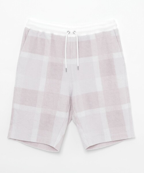 BLACK LABEL CRESTBRIDGE（ブラックレーベル・クレストブリッジ）の「【BLACK lab.】クレストブリッジチェックパイルショーツ（ルームウェア/パジャマ・メンズ・ネイビー/ピンク系その他/オフホワイト・L/M/LL）」の3枚目の写真
