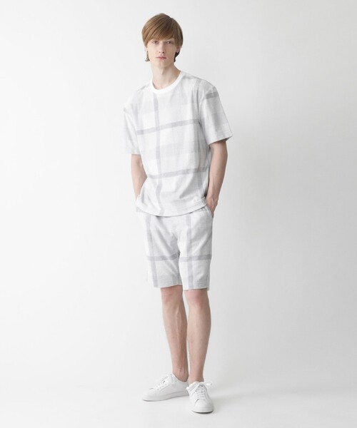 BLACK LABEL CRESTBRIDGE（ブラックレーベル・クレストブリッジ）の「【BLACK lab.】クレストブリッジチェックパイルショーツ（ルームウェア/パジャマ・メンズ・ネイビー/ピンク系その他/オフホワイト・L/M/LL）」の15枚目の写真