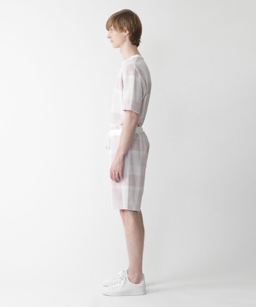 BLACK LABEL CRESTBRIDGE（ブラックレーベル・クレストブリッジ）の「【BLACK lab.】クレストブリッジチェックパイルショーツ（ルームウェア/パジャマ・メンズ・ネイビー/ピンク系その他/オフホワイト・L/M/LL）」の6枚目の写真