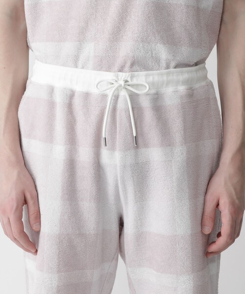 BLACK LABEL CRESTBRIDGE（ブラックレーベル・クレストブリッジ）の「【BLACK lab.】クレストブリッジチェックパイルショーツ（ルームウェア/パジャマ・メンズ・ネイビー/ピンク系その他/オフホワイト・L/M/LL）」の9枚目の写真